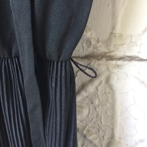 Vintage 40s Italian Black Sheer Pussy Bow Dress - Picture 5 of 8